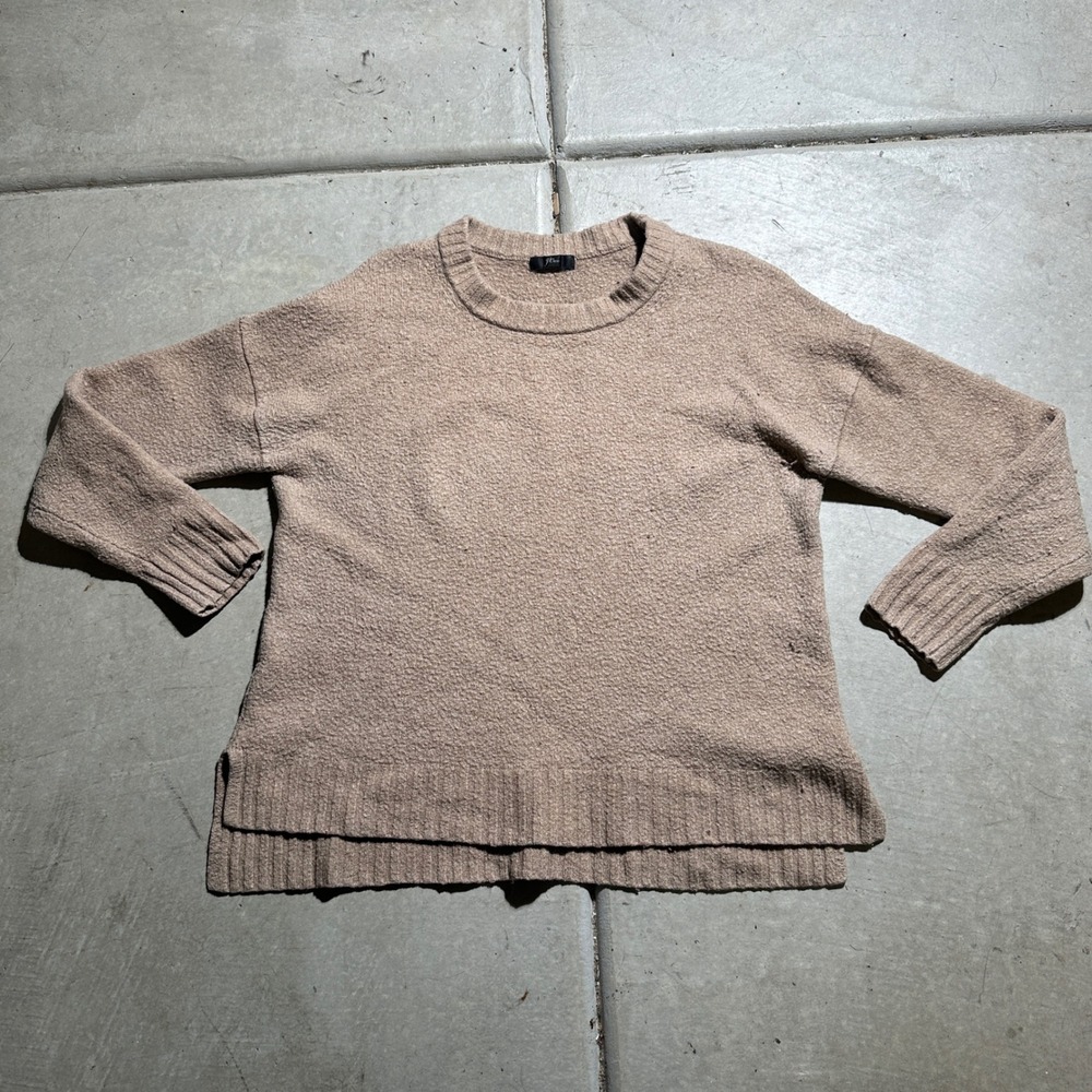 J.Crew Merino‎ Wool Alpaca Blend Sweater Womens Medium Tan K5587 Crewneck Knit